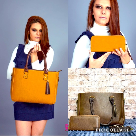 luxury culturas Handbags - Mari Brown leather wallet set bag
